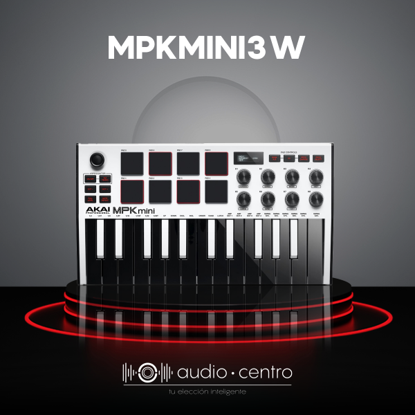 CONTROLADOR MIDI AKAI MPK MINI 3 COLOR BLANCO