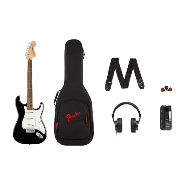 COMBO GUITARRA ELÉCTRICA FENDER SQUIER PK AF STRAT BLK MICRO US EU JP - Imagen 2