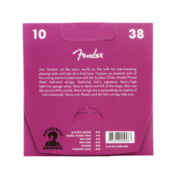 CUERDAS GUITARRA ELECTRICA FENDER HENDRIX VC BALLEND 10-38 - Imagen 2