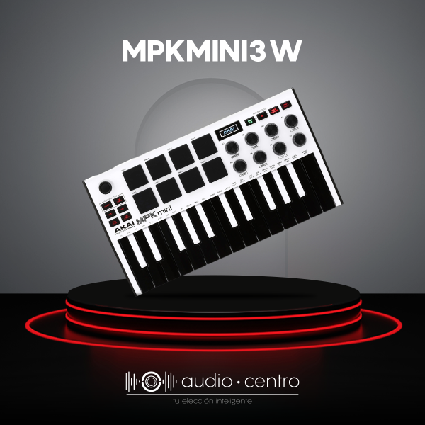 CONTROLADOR MIDI AKAI MPK MINI 3 COLOR BLANCO